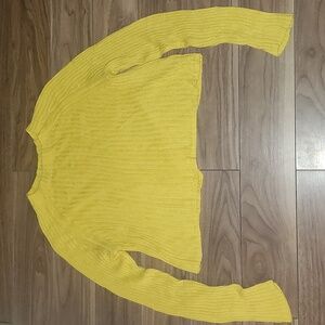 🔥Crop Top Yellow Ribbed Long-Sleeve Sweater